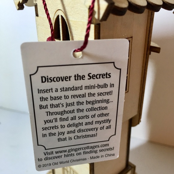 Wooden Clock Tower Xmas Ornament Hidden Images Fun - Picture 11 of 13